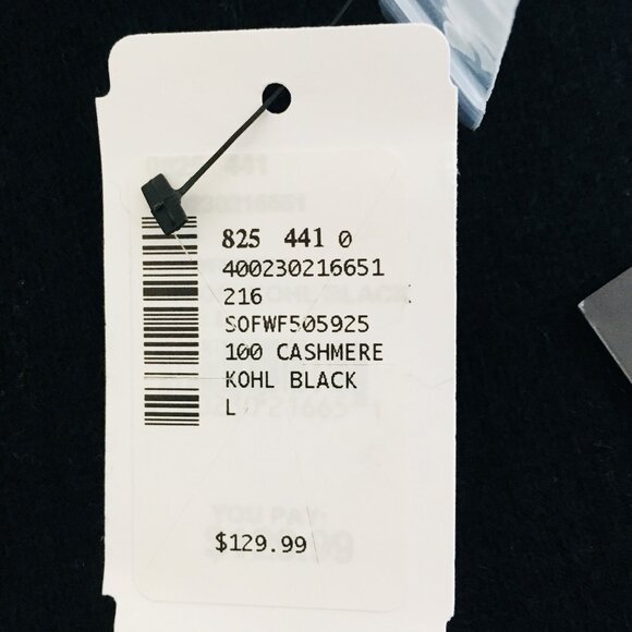 NWT. SAKS FIFTH AVENUE. 100% Cashmere Turtleneck Sweater. Kohl Black. Large - Picture 10 of 11